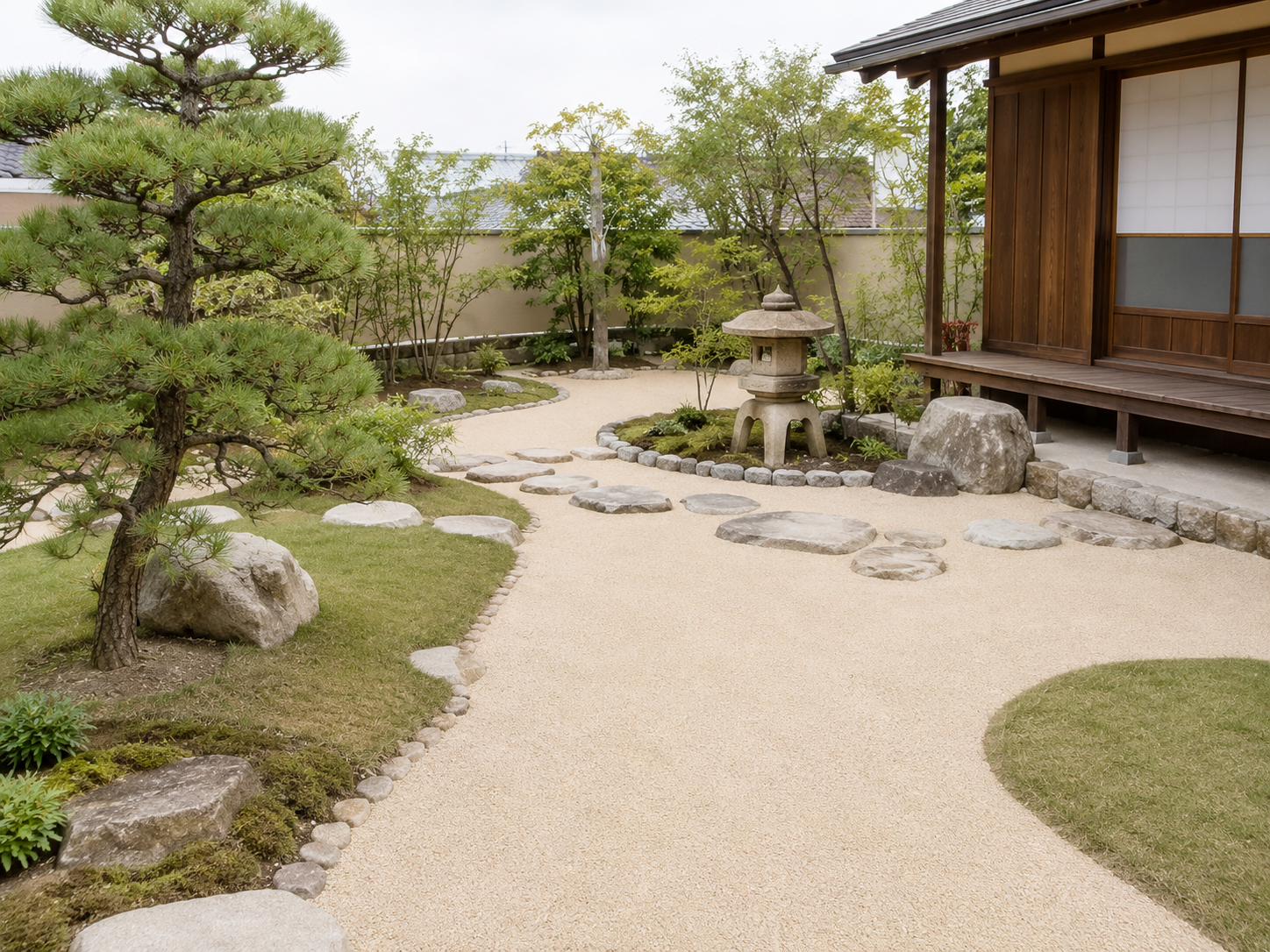 和の要素を残しながら明るく造り替えた庭